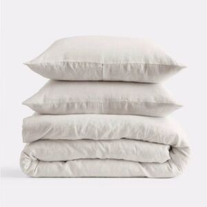 QUINCE European Linen Duvet Cover Set King/Cal King Sand